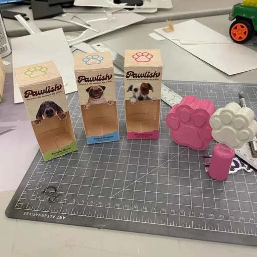Pawlish Packaging Paw Prototypes