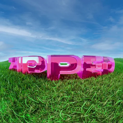 Zipped Pink Glass Letters
